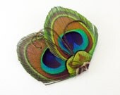 Peacock Feather Hair Clip / Hair Pin / Bridesmaids Feather Fascinator / peacock wedding / Accessory