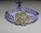 Flower daisy bracelet with rhinestones