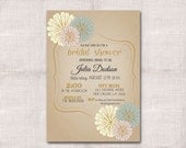 5x7 Flowers Bridal Shower Invitation Custom Printable
