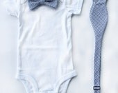 Father'/Son Bow Tie Sets - Navy Seersucker