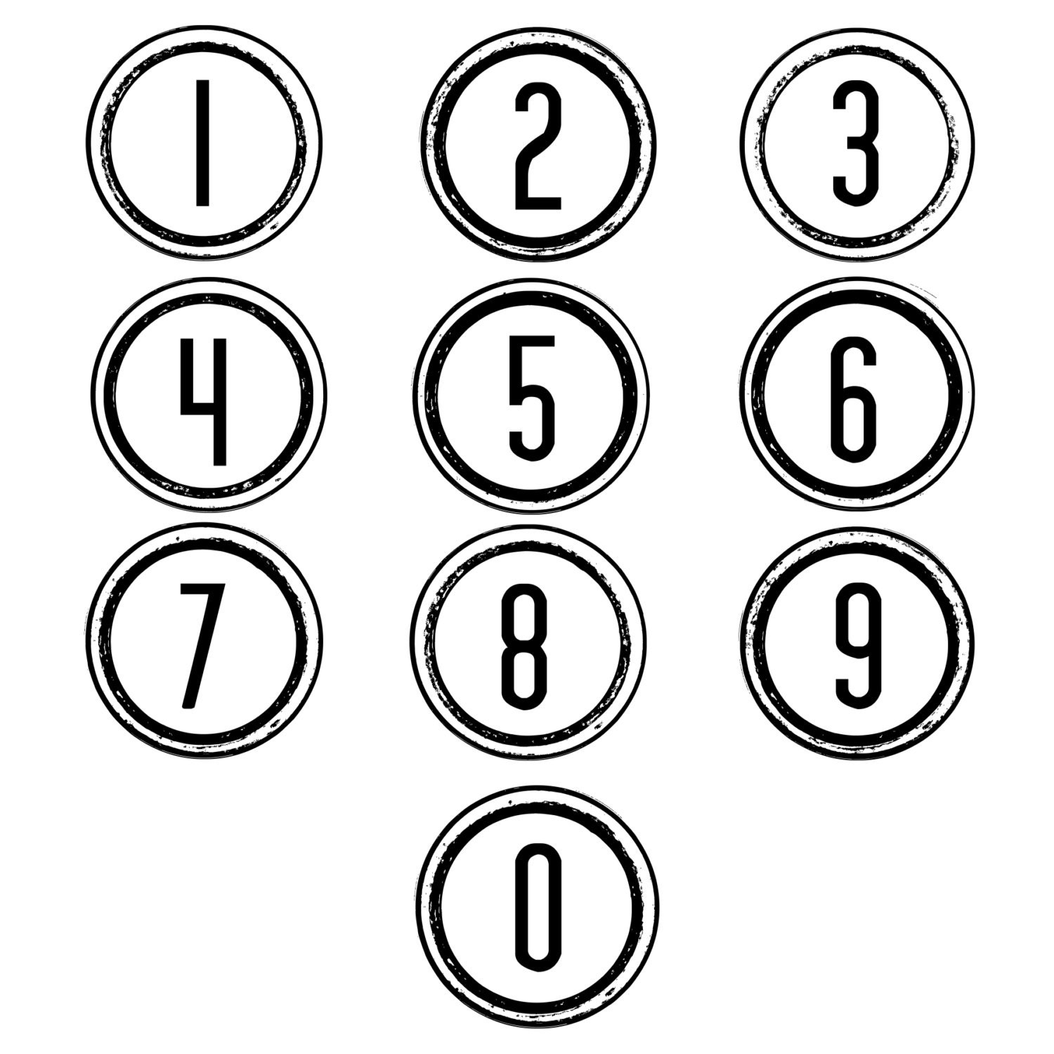 clipart numbers black and white - photo #18