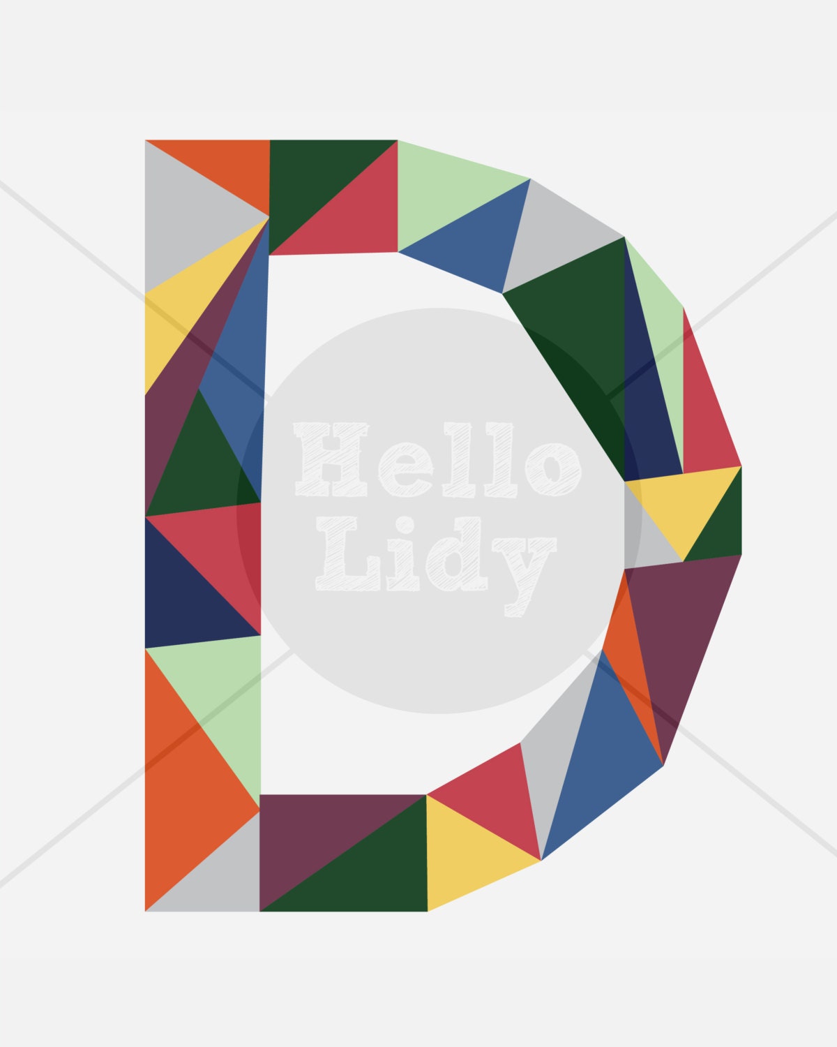 Geometric Monogram Print