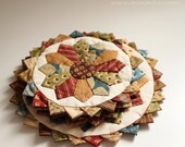 Fabric Coaster Set of 4 Sunflower Dresden Plate Fabric Mug Mats Candle Mat  Quilt Coaster Country Decor Kitchen Housewares