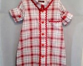 Upcycled Size 5T Toddler Girl Collared Dress From Men's Shirt OOAK