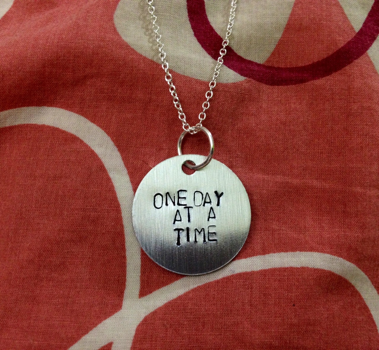 Hand Stamped "One Day At a Time" Necklace