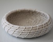 Upcycled 'In Metallics' Rope Basket: Silver / Coiled / Small