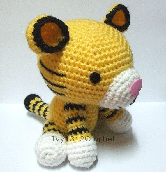 Cute Tiger 6.7"- Finished Handmade Amigurumi crochet doll Home decor birthday gift Baby shower toy