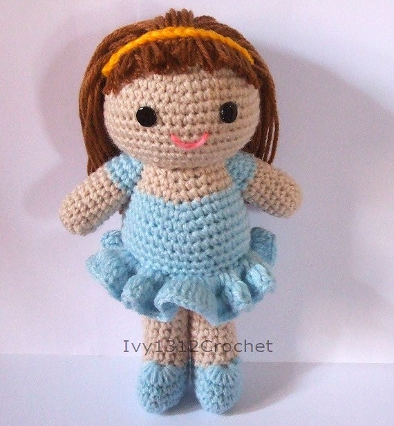 Ballet Doll 7.48" - Handmade Amigurumi crochet doll Home decor birthday gift Baby shower toy