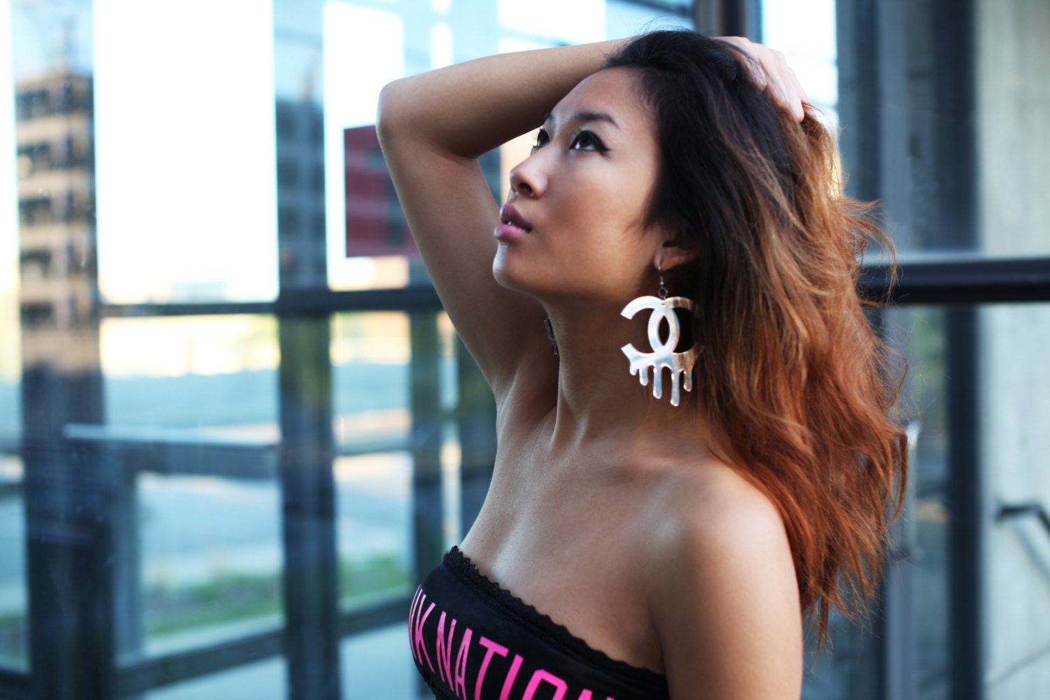 Big Dripping Silver Earrings
