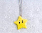 Super Mario Invincibility Star Necklace, Power Up, Cute, Kawaii :D