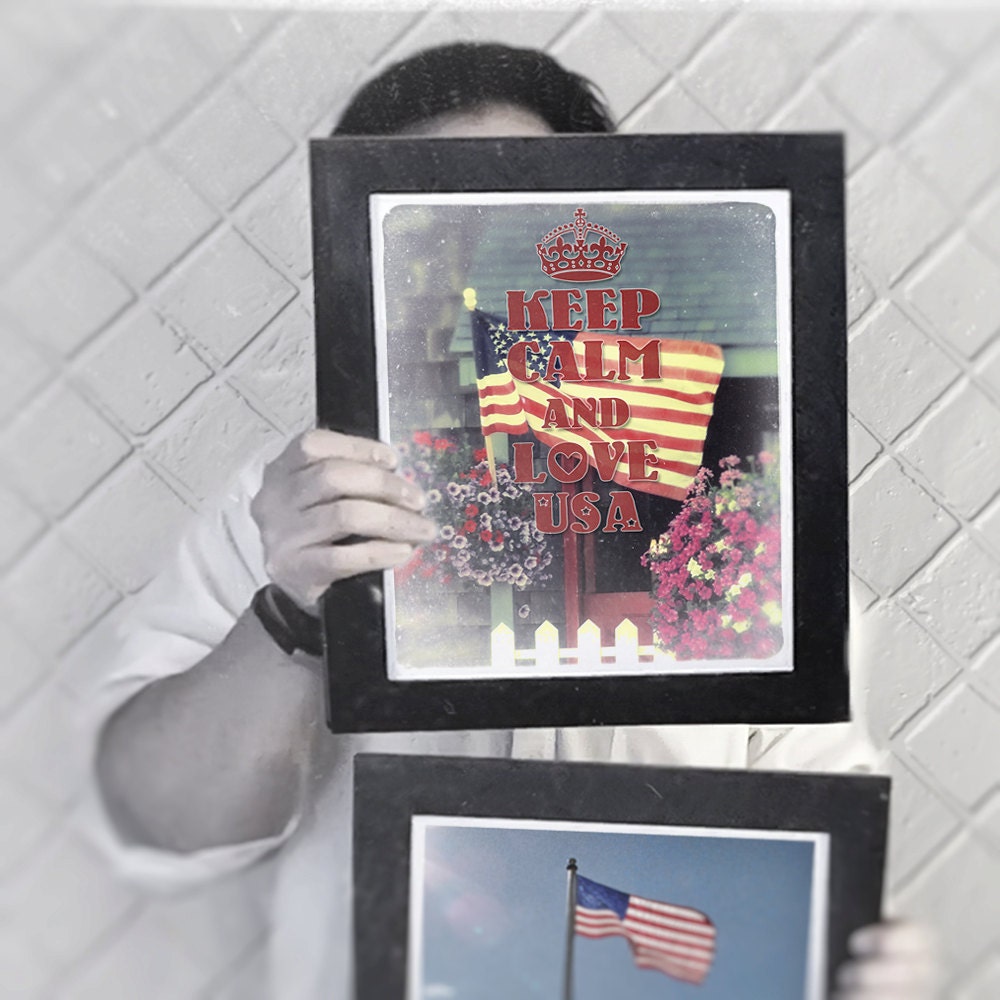 Keep Calm and Love USA Art Print / Poster 8.5 x 11 - Americana Art / Wall Decor / Keep Calm and Carry On series
