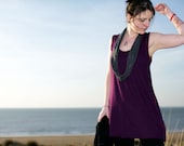 SALE - Hand stitched purple organic cotton tunic dress - dive into it - was 62.50 GBP - icancu2