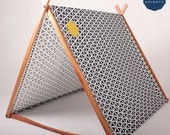 Wonder Tent & Clothes Rack Conversion Kit (Navy Geometric - Organic Cotton Canvas)
