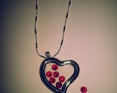 Valentine's Floating Heart Glass Locket