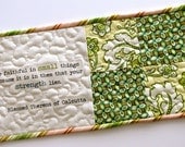 Mother Theresa quote inspirational mini quilt, quilted mug rug, mug mat, made to order