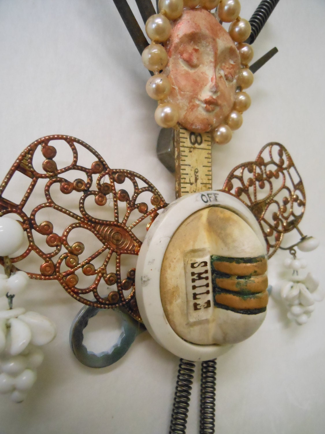 Kitchen Witch, Angel Sculpture, Sculpture Wall Hanging, Altered Art, Original Mixed Media, Original Altered Art