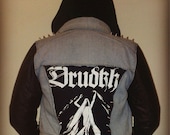 Drudkh Studded Denim Jacket With Faux Leather Sleeves
