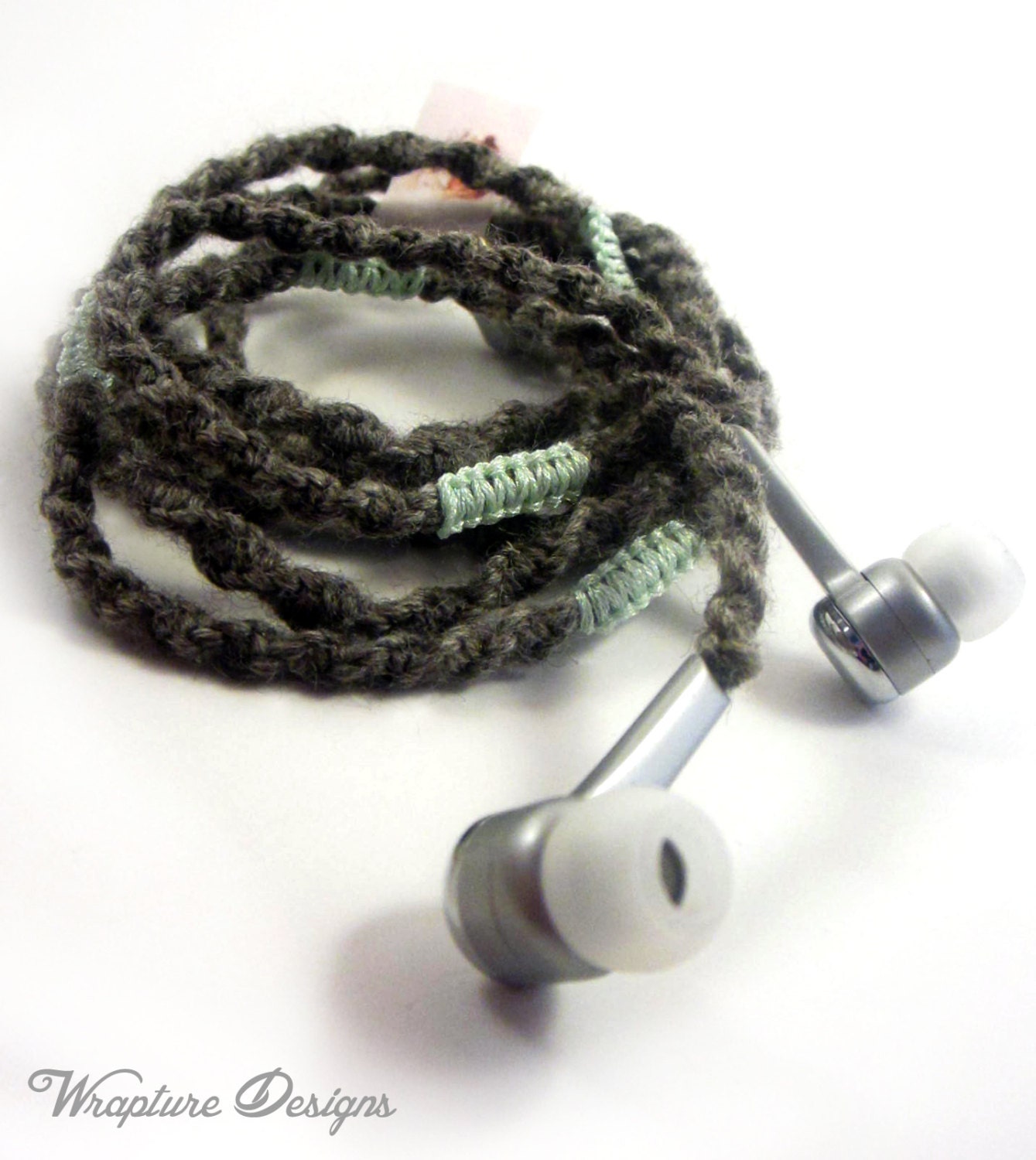 Wrapped Earbuds / Tangle Free Headphones 'Sweater' By Wrapture Designs