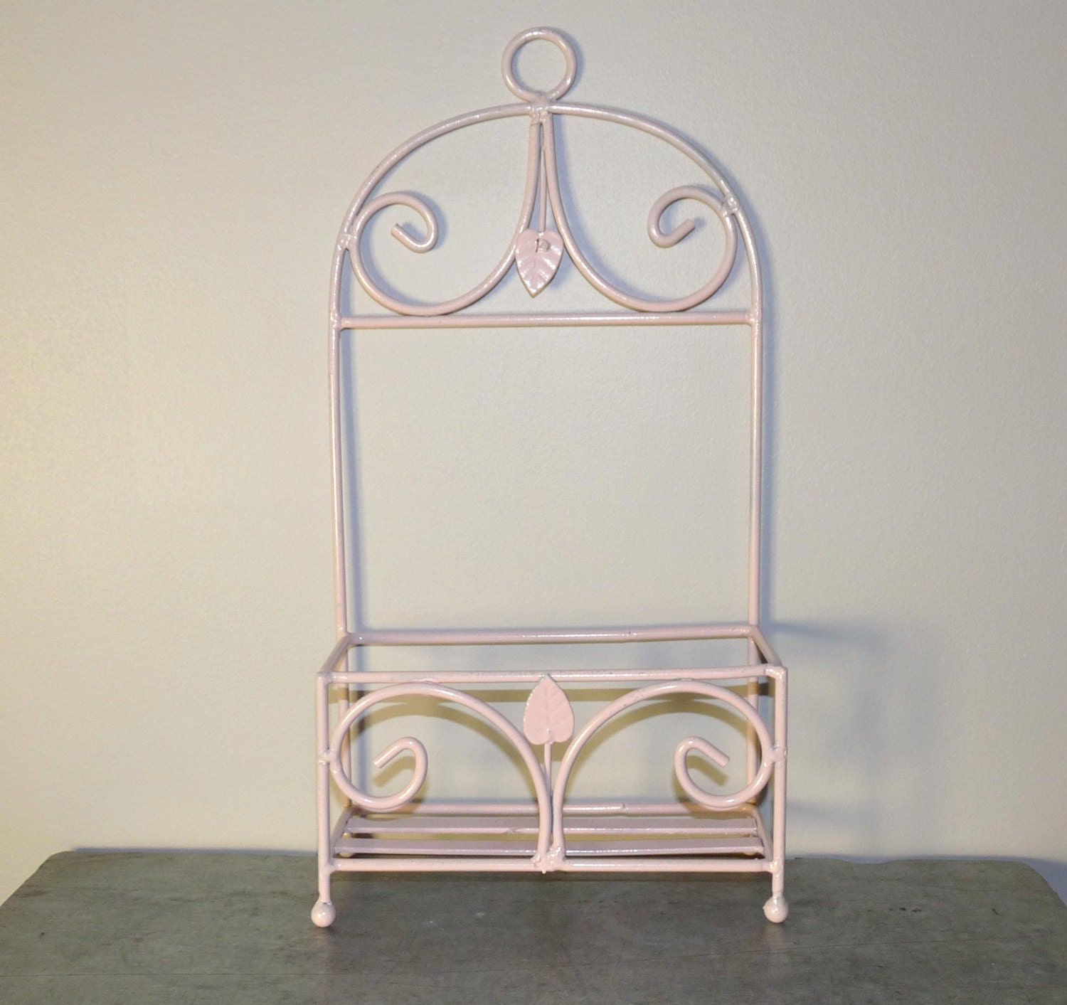 SALE, Pink Vintage Rack, Home Decor, Shabby Chic Decor, Napkin Holder, Condiment Rack, Light Pink Kitchen Decor, Vintage Housewares