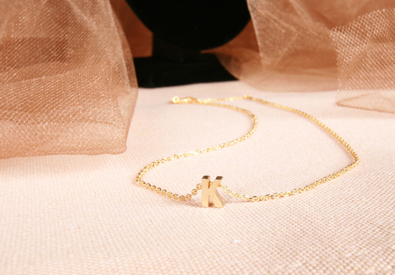 Gold Initial Necklace, Monogram Necklace,  Letter A to Z Pendant, Personalization, Wedding, Fast Shipping