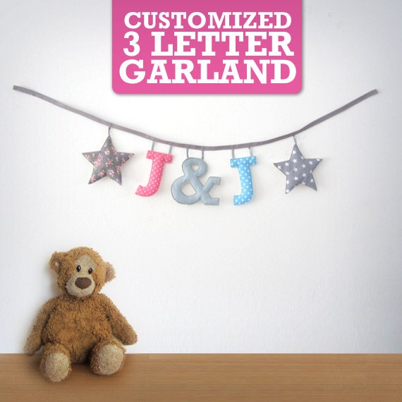 Customized Handmade Fabric Garlands - 3 Letter Name Il_570xn