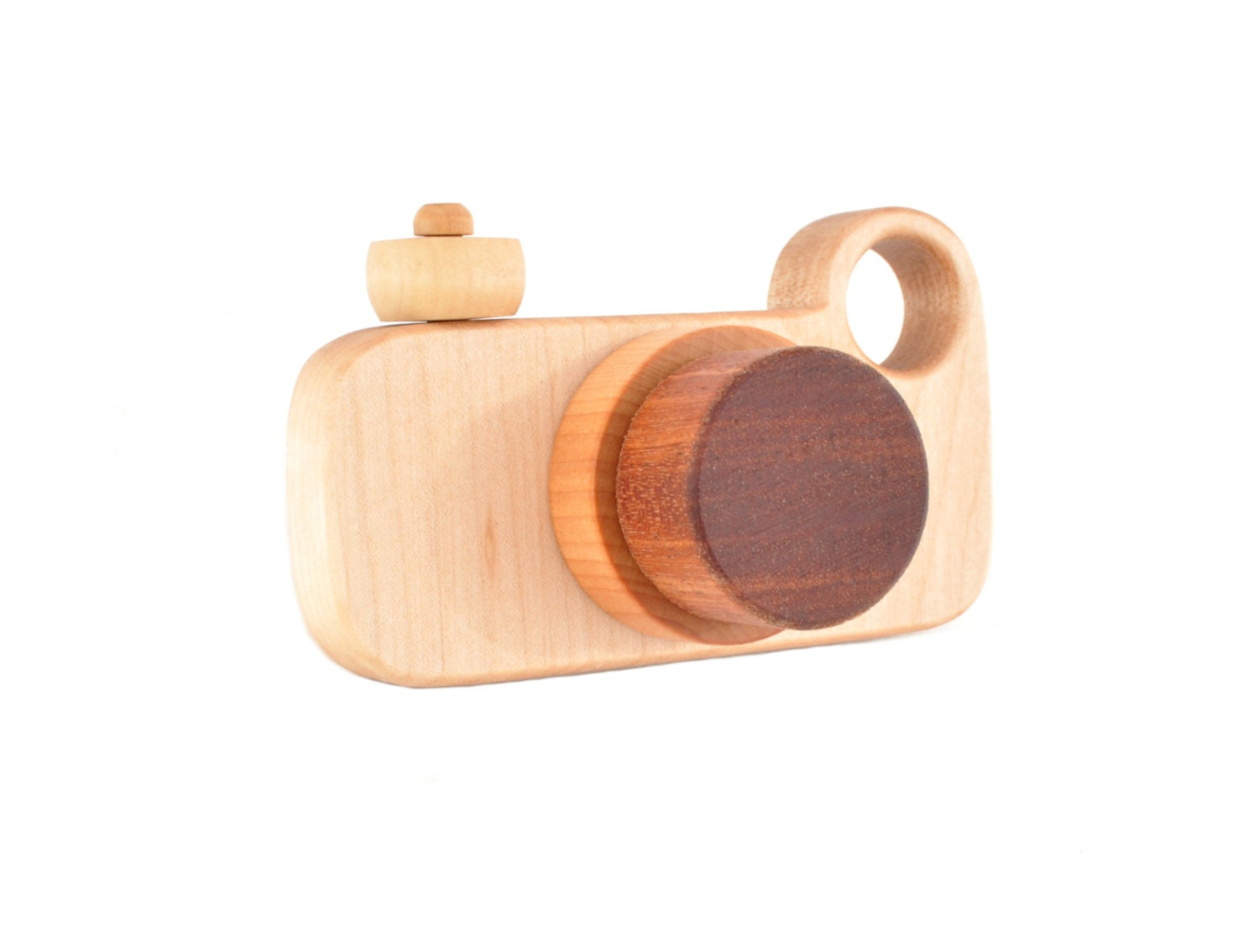 Wooden Toy Camera - Eco-friendly Imagination Toy - Pretend Play for a Baby, Toddler, or a Preschooler - Model C
