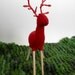 Red Felt Deer- red colour, with red antlers Qty 1.