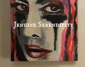 Pink whispers 3x3 miniature goth acrylic canvas original painting  OOAK
