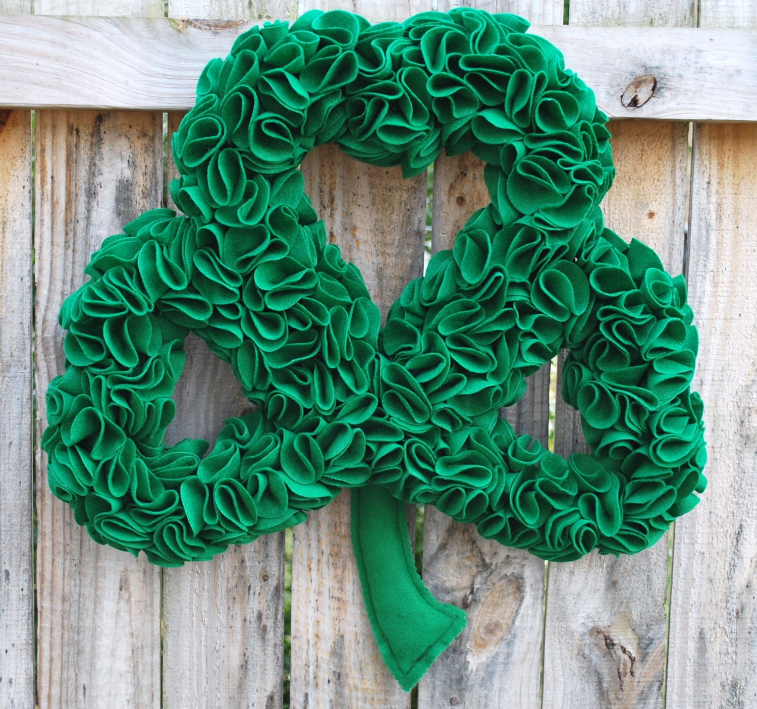 St Patrick's Day Large Felt Shamrock Wreath