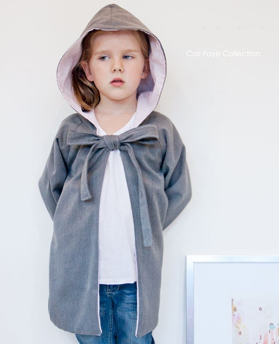 Raglan Hooded Coat PDF pattern and tutorial - size 2t - 10 childrens sewing PATTERN - Instant download