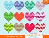 Chevron Hearts Clip Art Set clip art, clipart, hearts, chevron hearts, digital scrapbooking, graphic illustration Il_170x135