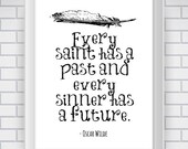 11 x 14 Oscar Wilde Print, Literary Quote Typography Print - White - Forgiveness Quote Print -  Oscar Wilde Print