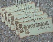 Homemade With Love Tags, Papercrafts, Salt & Pepper, Cooking, Baking, Kitchen, Price Tags, Handmade Tags, Love, Gift Tags,  - Set of 8