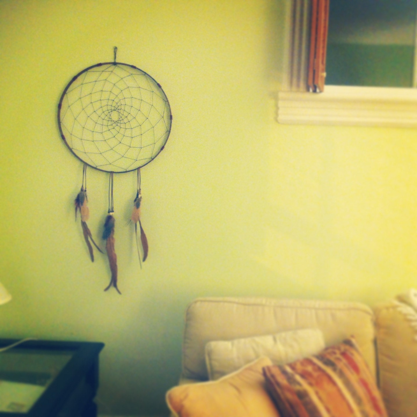 SALE - HUGE Dreamcatcher - Wall Art Dream Catcher - 18" hoop - Burgundy - Maroon