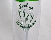 Ready to Ship: Vino2Go 10 oz Wine Tumbler, Emerald Green Lid - Feet Up, Wine Down