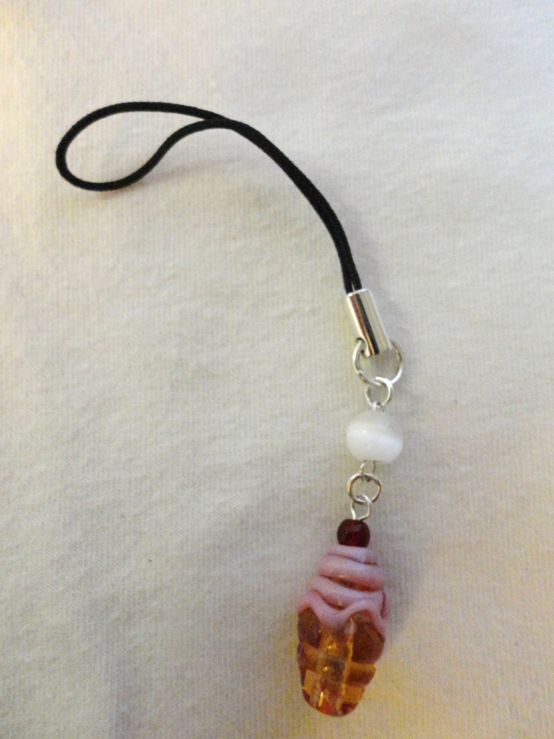 Ice Cream Cone Phone Charm/ Zipper Pull