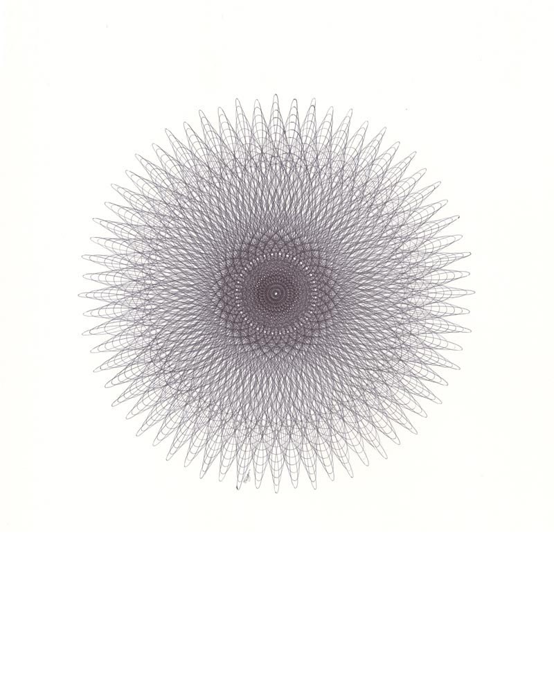 Intricate Lacy Line Drawing, Original Ink Drawing, Geometric Abstract Scrollwork, Black Ink, Spiral Lacy Parametric Pattern 14x17