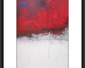 A3 Modern Landscape Abstract Original Mixed Media Painting 11.7x16.5 " Wasteland 094"