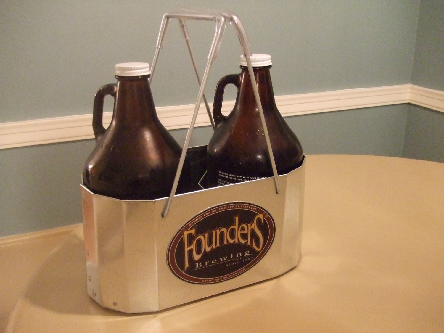 Handmade Metal Growler Carrier