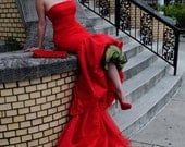Tangier Red Silk Bridal Morocco Couture Ricky Lindsay Mermaid Gown Style Fashion Dress Wedding