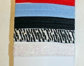 6 Fold Over Elastic Hair Ties Sports, Dance, Ponytail Holders, Elastic, Emi Jay Style Eclectic Trendz