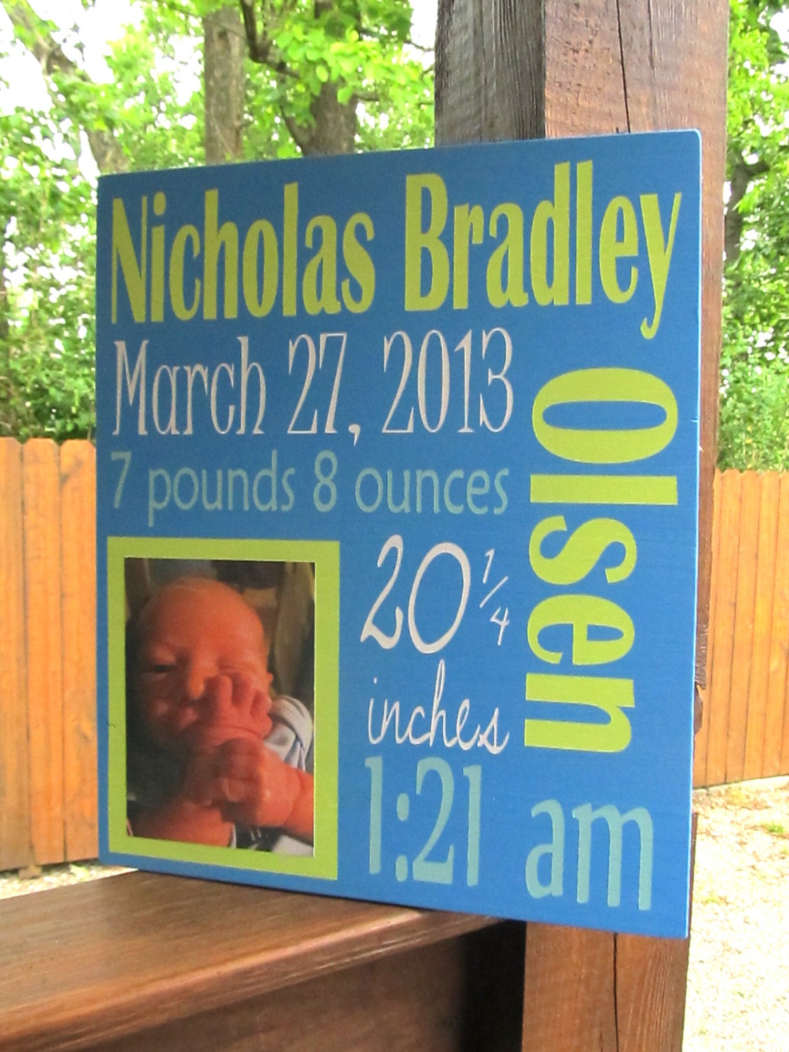 Custom Birth Announcement Sign With Picture