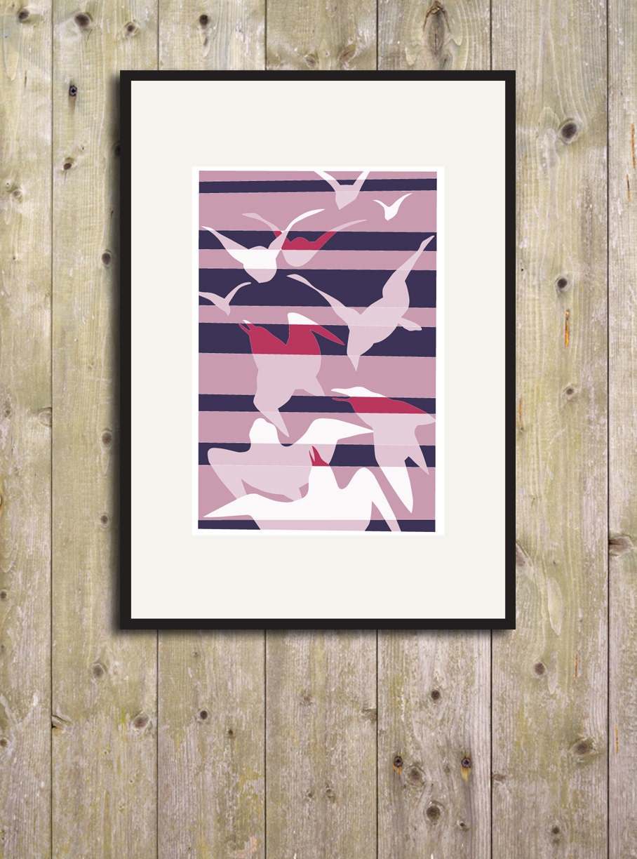 Japanese Birds III(k), A4 Digital Art Print Wall Decor