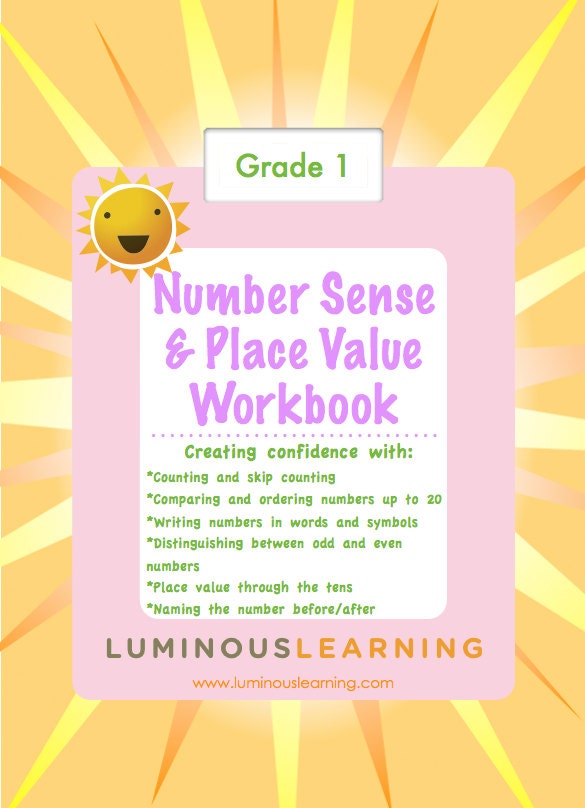 Grade 1 Number Sense and Place Value e-Workbook for Struggling Math Learners
