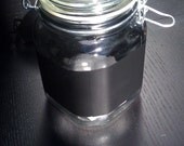 Chalkboard Canister - Medium Sized Glass Jar with Latch Lid - customizable kitchen organization - sugar, flour, coffee, baking
