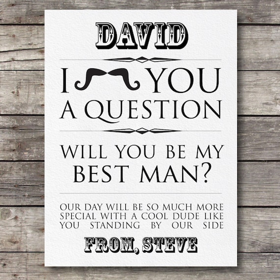 Will you be my Best Man Card Customizable Digital by 51FOLD