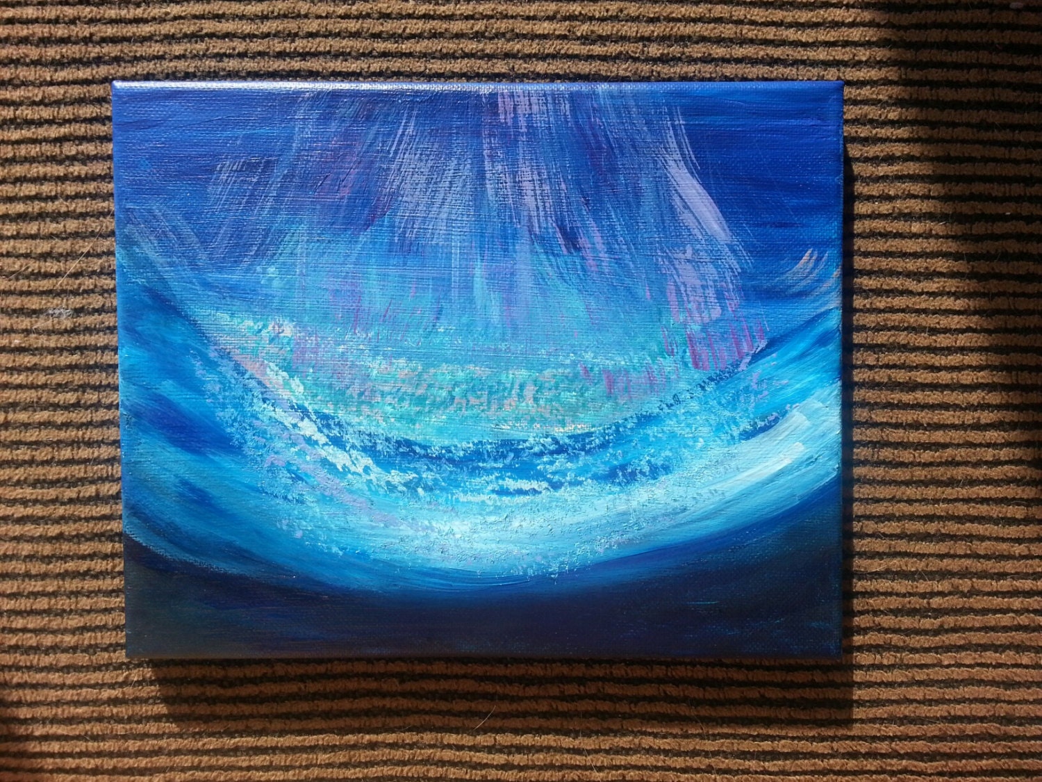 Moons Aurora - Original Painting Acrylic Abstract 8x10