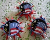 Patriotic red white and blue barrette, Memorial Parade barrette, Independence barrette