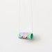 Geometric Necklace / Bamboo Necklace / Studded Necklace / Blue Pink Mint Necklace