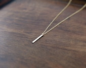 Gold Trace - Sleek 14kt Gold Filled Vertical Bar Necklace - Fun, Simple and Minimal Jewelry by Catabot